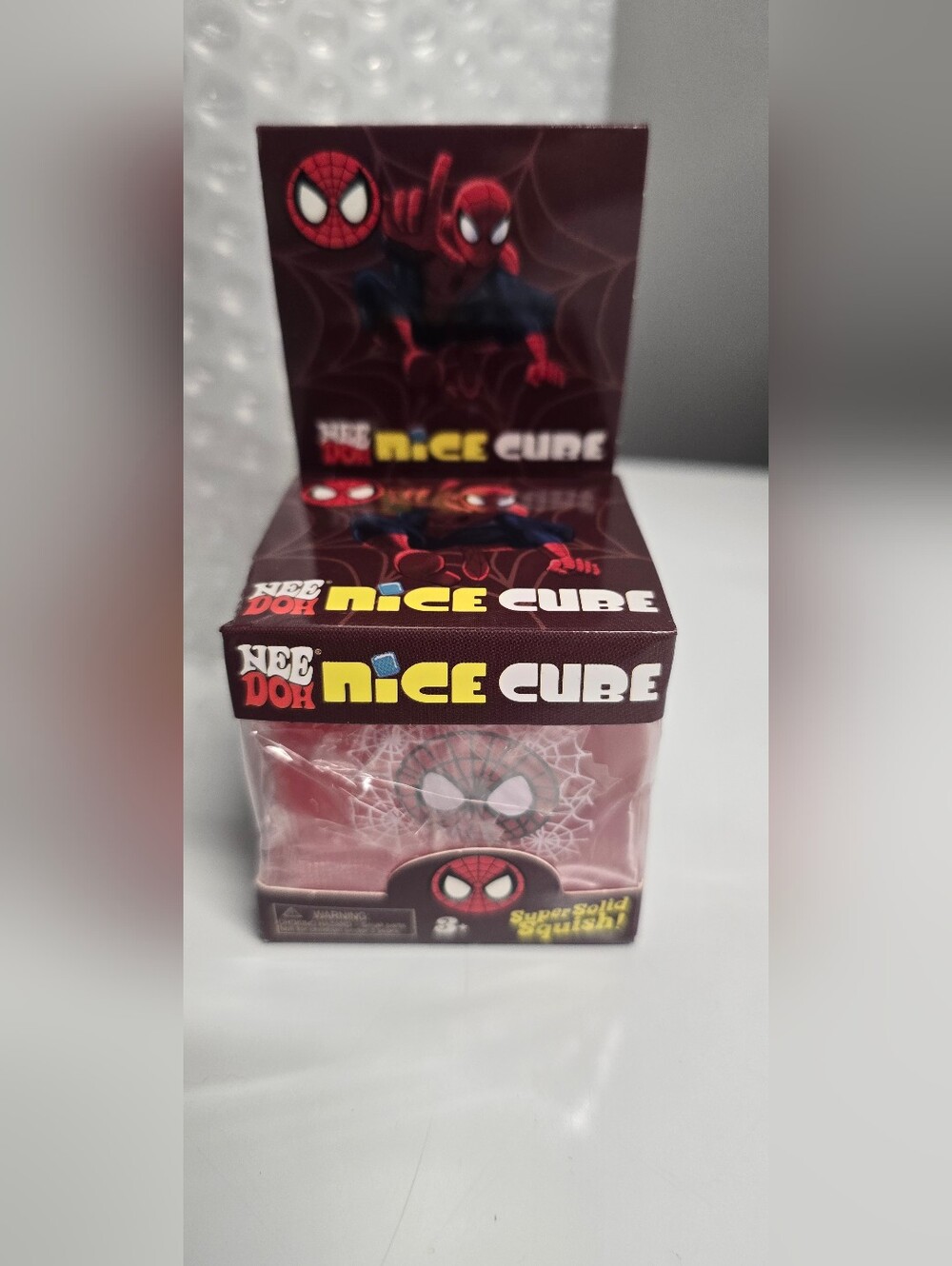 NeeDoh Nice Cube Spider-Man Squishy Toy - Red